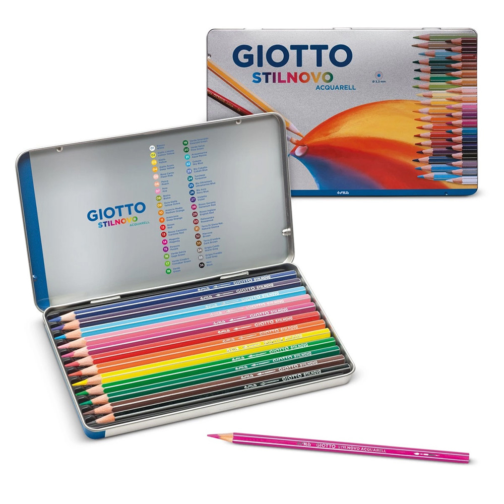 Giotto STILNOVO ACQUARELL Карандаши цветные акварельные деревянные шестигранные заточенный 36 цв. F25640000 (F256400) Фото 2.