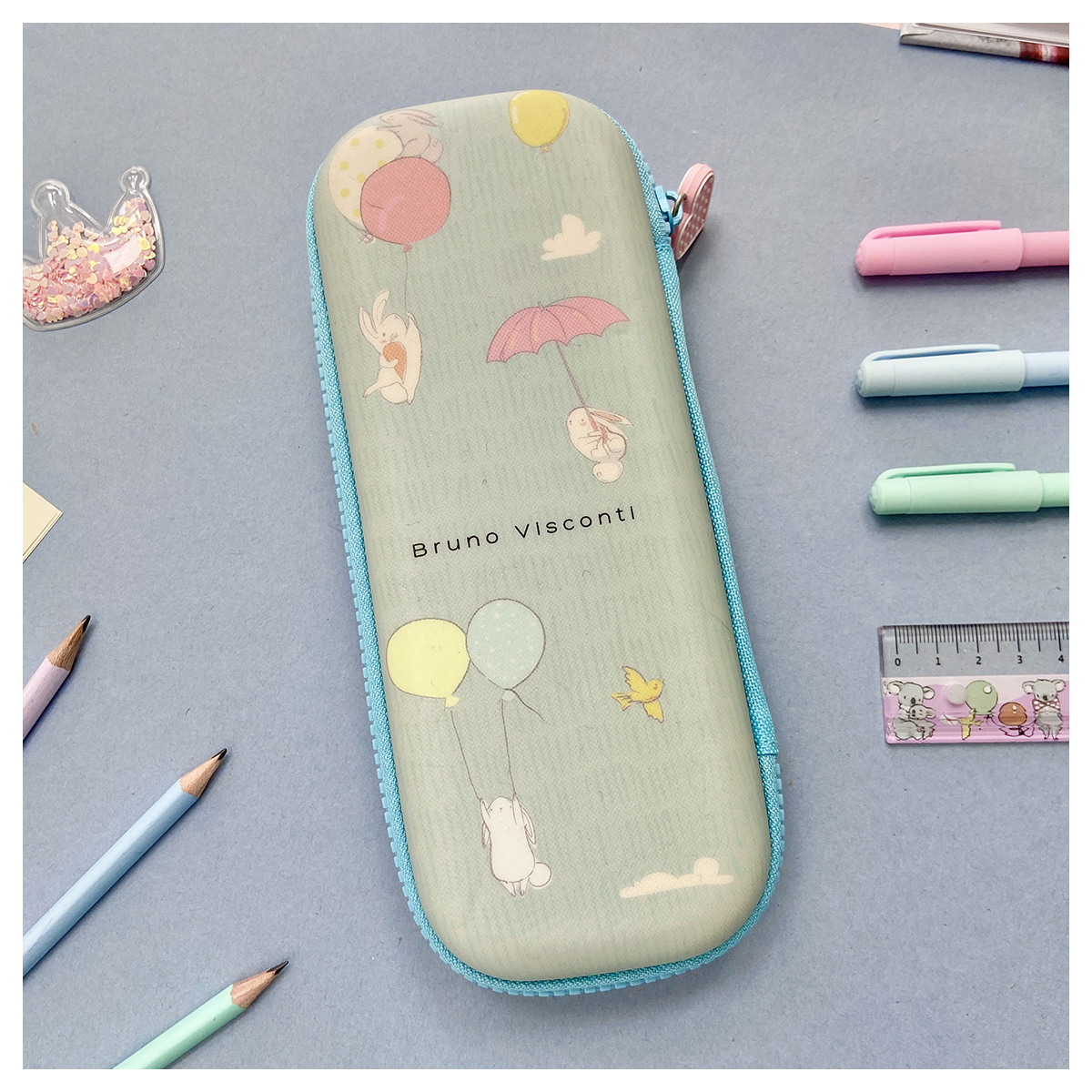 Bruno Visconti Пенал на молнии МИШКА НА ПАРАШЮТЕ 9.5 х 21 х 5 см 14-057/09 Фото 7.