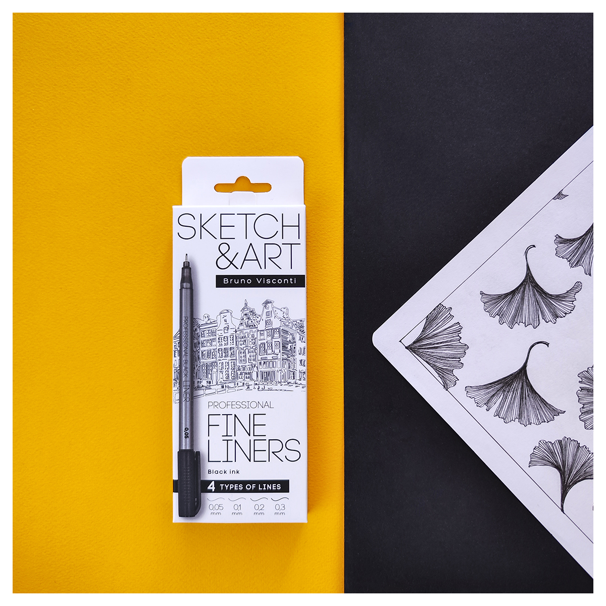 Bruno Visconti Набор тонких линеров SKETCH&ART 4 шт. 36-0031 ассорти Фото 2.