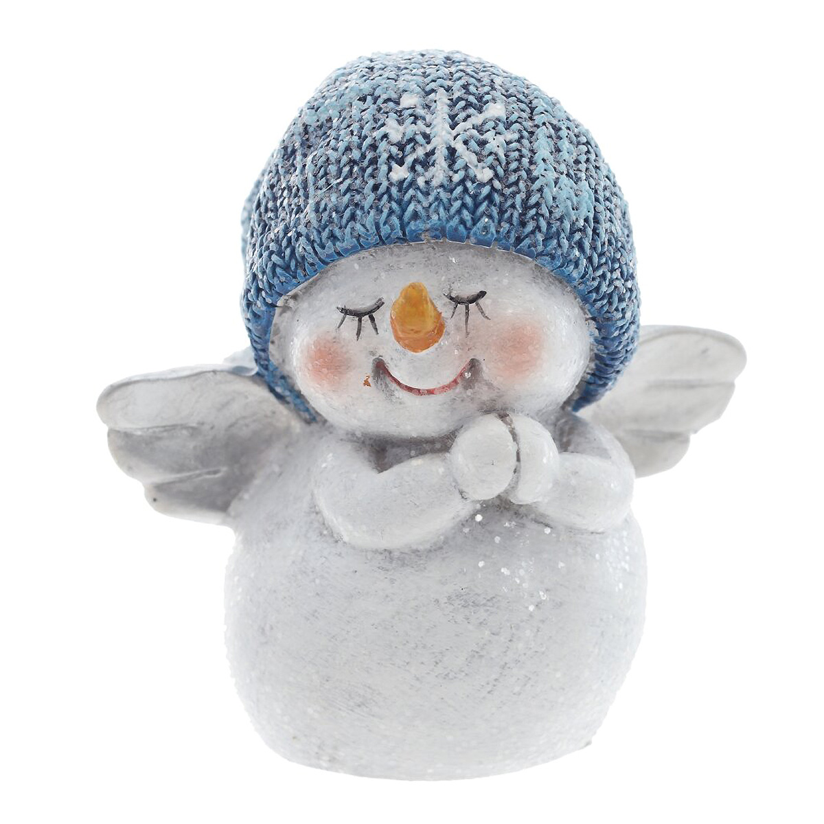 824945 Фигурка декоративная Снеговик 6 х 3.5 х 7 см Белый, Синий Фото 2.