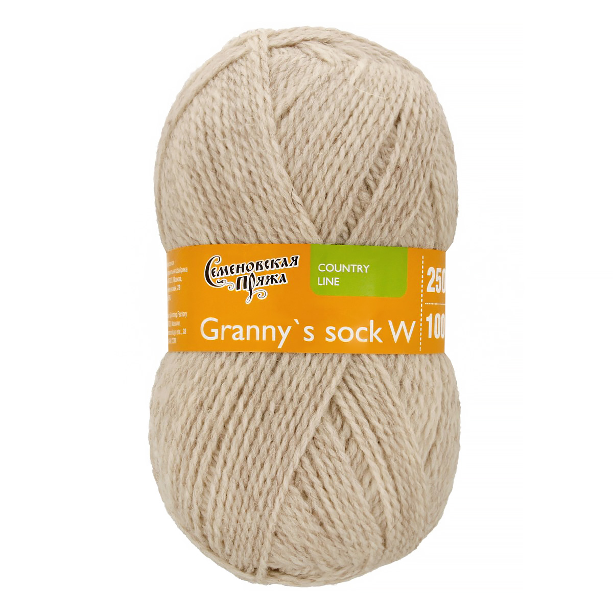 Пряжа Семеновская  МШФ Granny`s sock W (Бабушкин носокЧШ) 100% шерсть 100 г 250 м 0526 ; самородок Фото 1.
