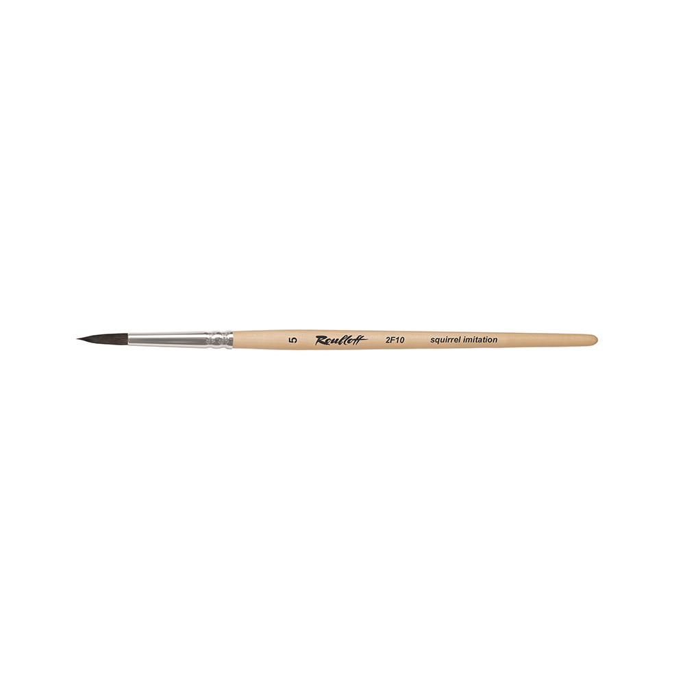 Кисть синтетика Roubloff ЖF1-05,00Б серия 2F10 имитация белка круглая короткая ручка №05 Фото 1.