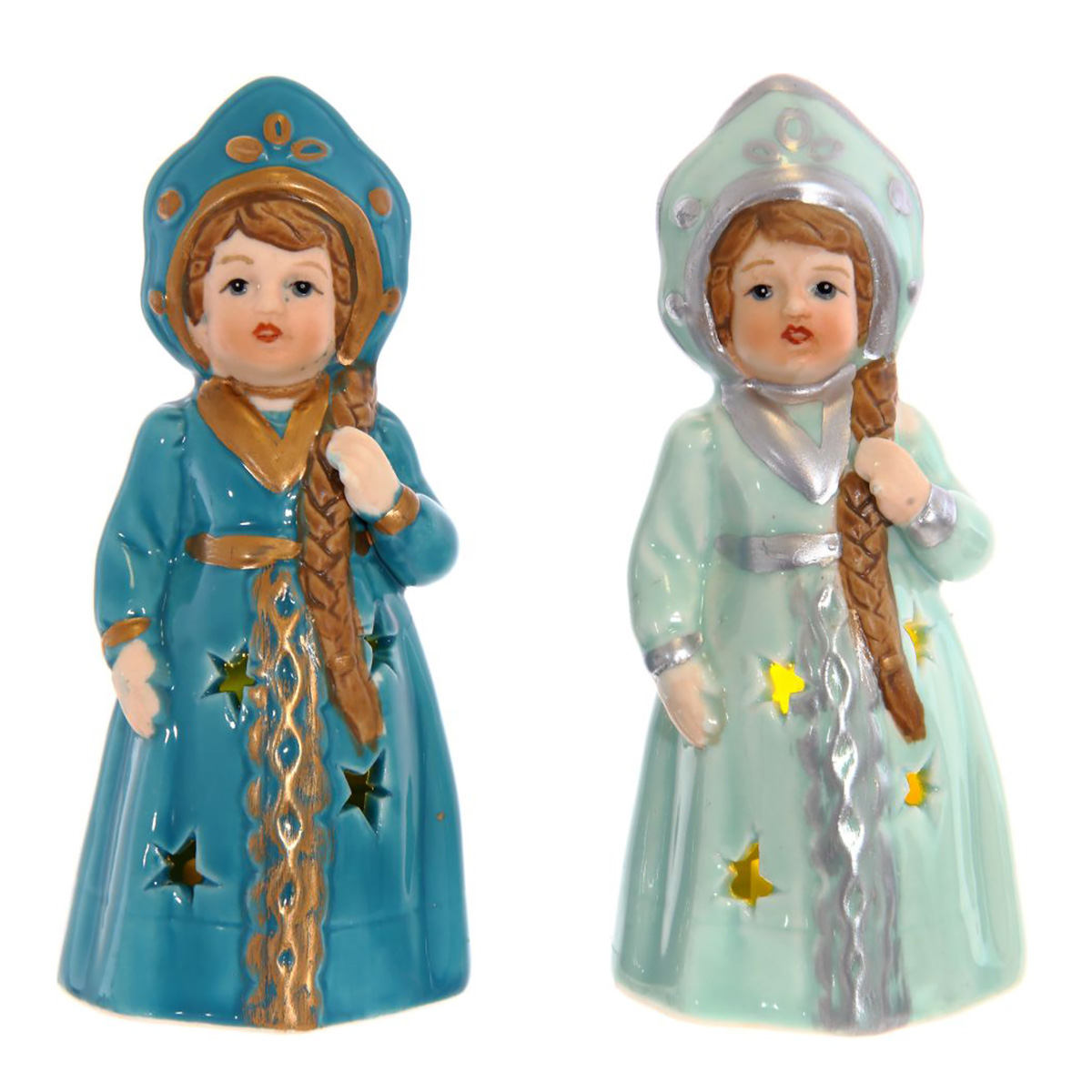 Фигурка декоративная Снегурочка с подсветкой 5 х 4 х 11 см Голубой 753824 Фото 1.