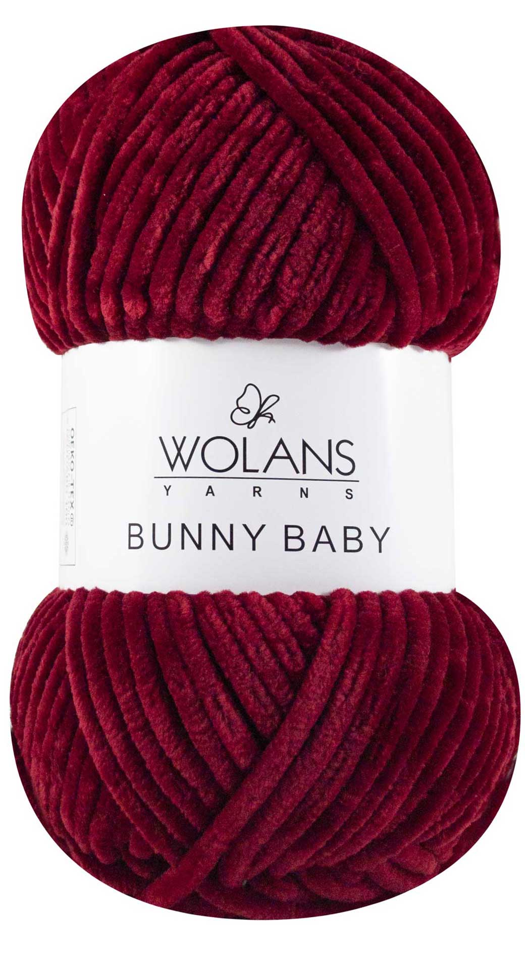 Пряжа WOLANS YARN BUNNY BABY 100% полиэстер 100 г 120 м 20 винный Фото 1.