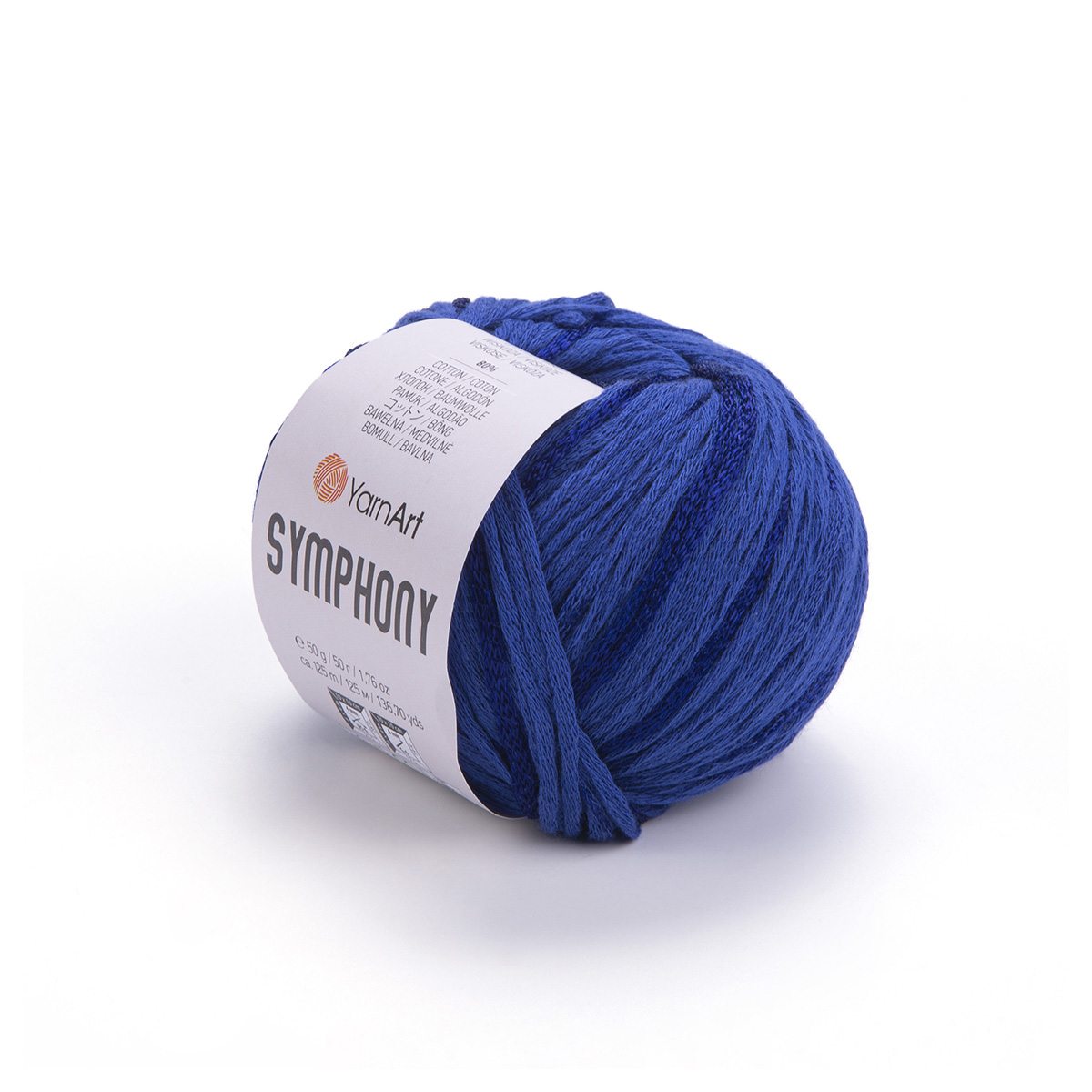 Пряжа YarnArt Symphony 80% хлопок, 20% вискоза 50 г 125 м 2110 синий ...