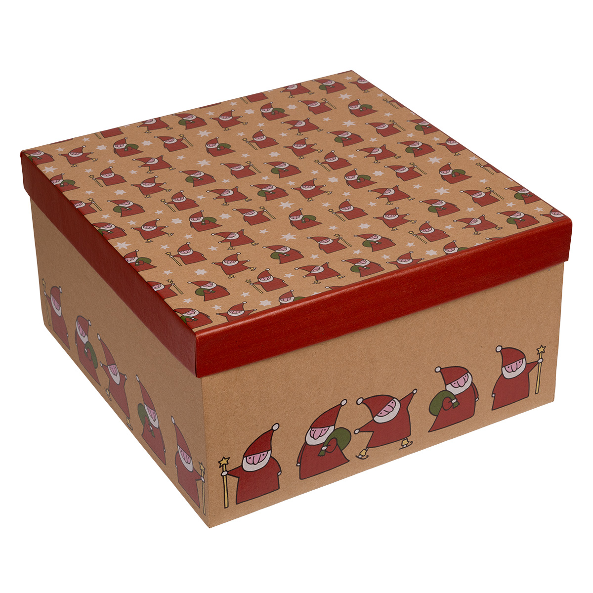 Stilerra SBOX-SKN1-10/10 Крафт-коробка подарочная 28 х 28 х 15 см 02 Подарки от Деда Мороза Фото 1.