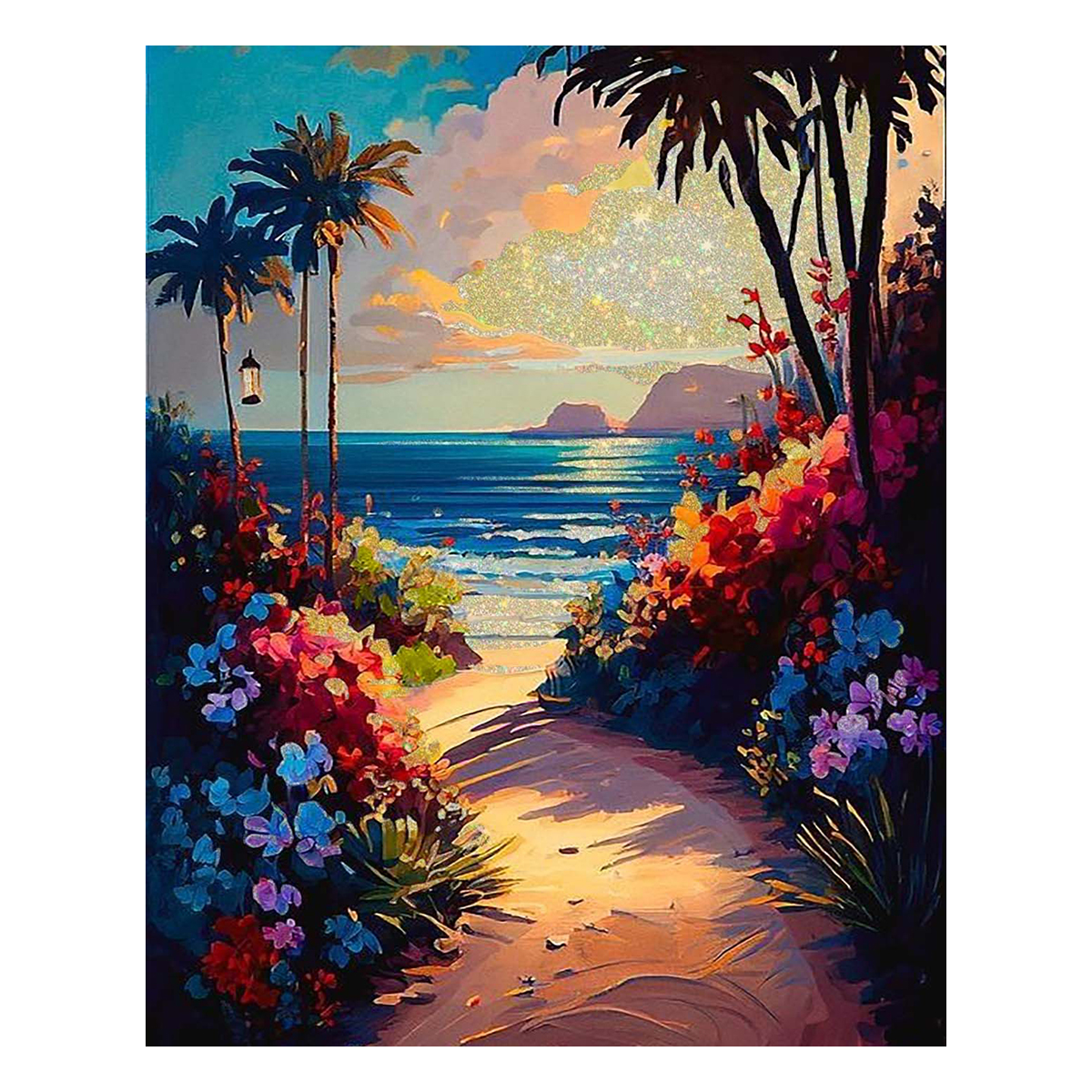 Molly SHR0561 Картина по номерам с кристаллами из хрусталя 50 х 40 см ТРОПИЧЕСКАЯ БУХТА Фото 1.