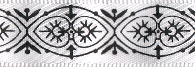 Лента 12 мм ( 1/2 ) Gamma ALP-121 с рисунком 3 м O11 001/113 белый/черный Фото 1.