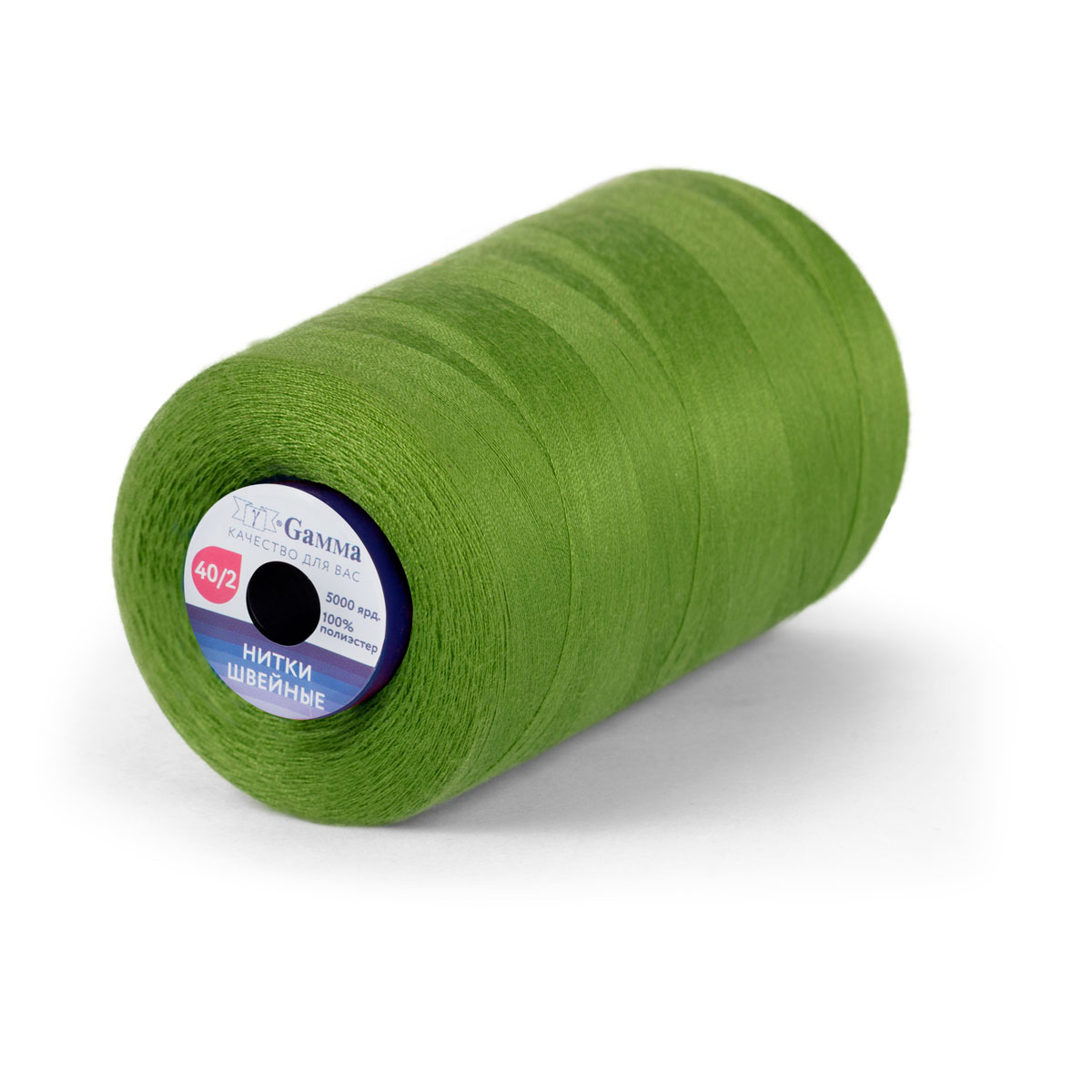 Швейные нитки (полиэстер) 40/2 Gamma ( 201-300 ) 4570 м №205 зеленый Фото 3.