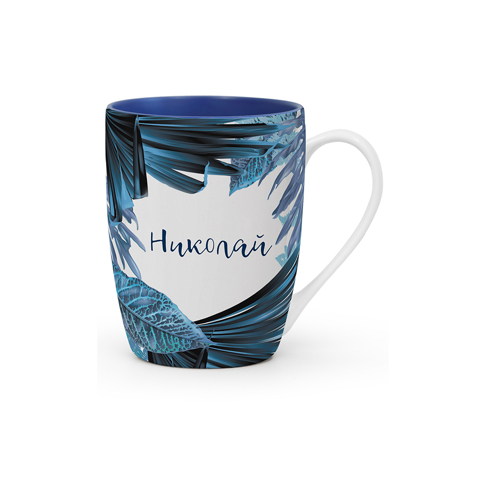 Посуда керамическая Be Happy Кружка именная FLORA 300 мл 15 х 10.8 х 10 см Николай 55 Фото 1.