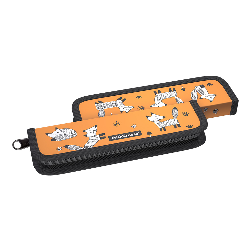 ErichKrause Пластиковый пенал-книжка Foxes 2.5 х 5.5 х 20.5 см без наполнения 48311 Фото 1.
