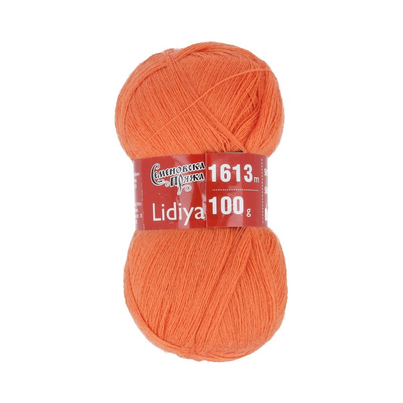Пряжа Семеновская  МШФ Lidiya 50% шерсть, 50% акрил 100 г 1613 м 0670 ; морков. Фото 1.