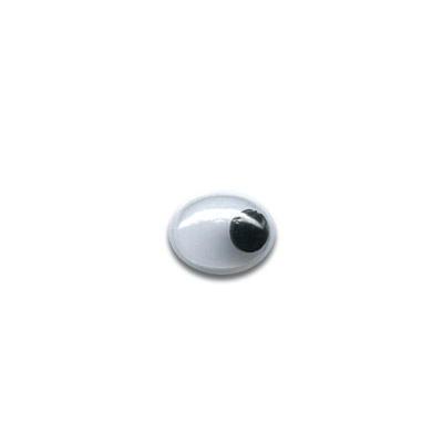HobbyBe MEO-9*7 Глаза овальные с бегающими зрачками 9х7мм черно-белые Фото 1.
