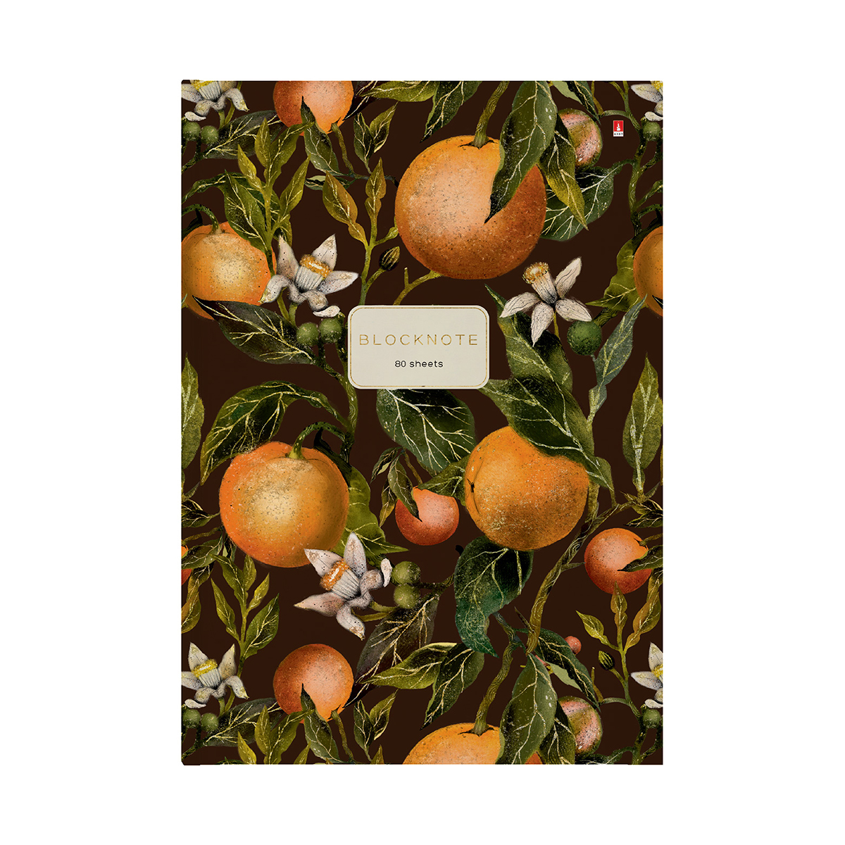 Альт Блокнот-престиж A4 80 л. клетка FLORA.PARADISE.ORANGES 3-80-060/21