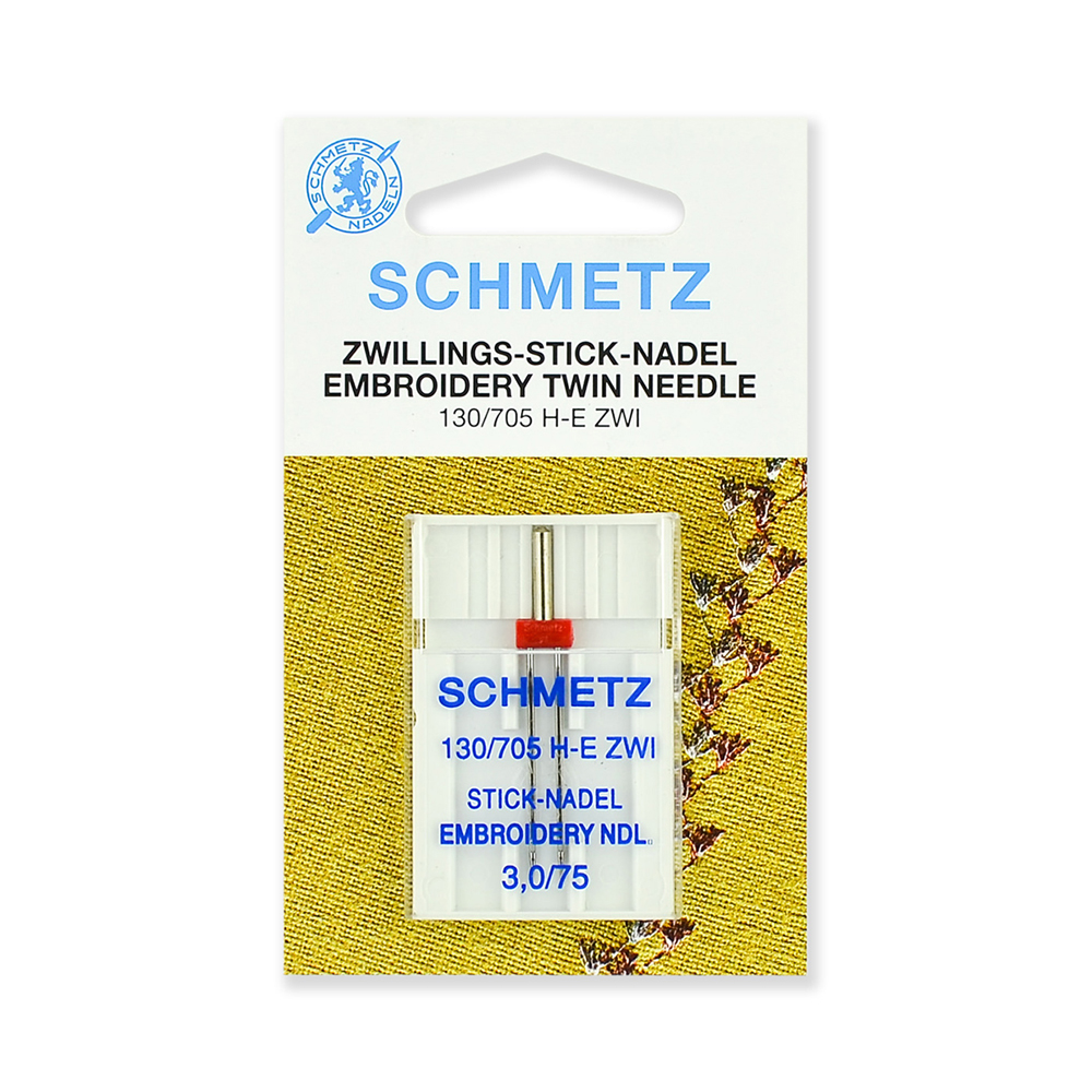Иглы для быт. шв. машин Schmetz 130/705H-E ZWI Иглы для вышивки двойные 1 шт №75/3 Фото 1.