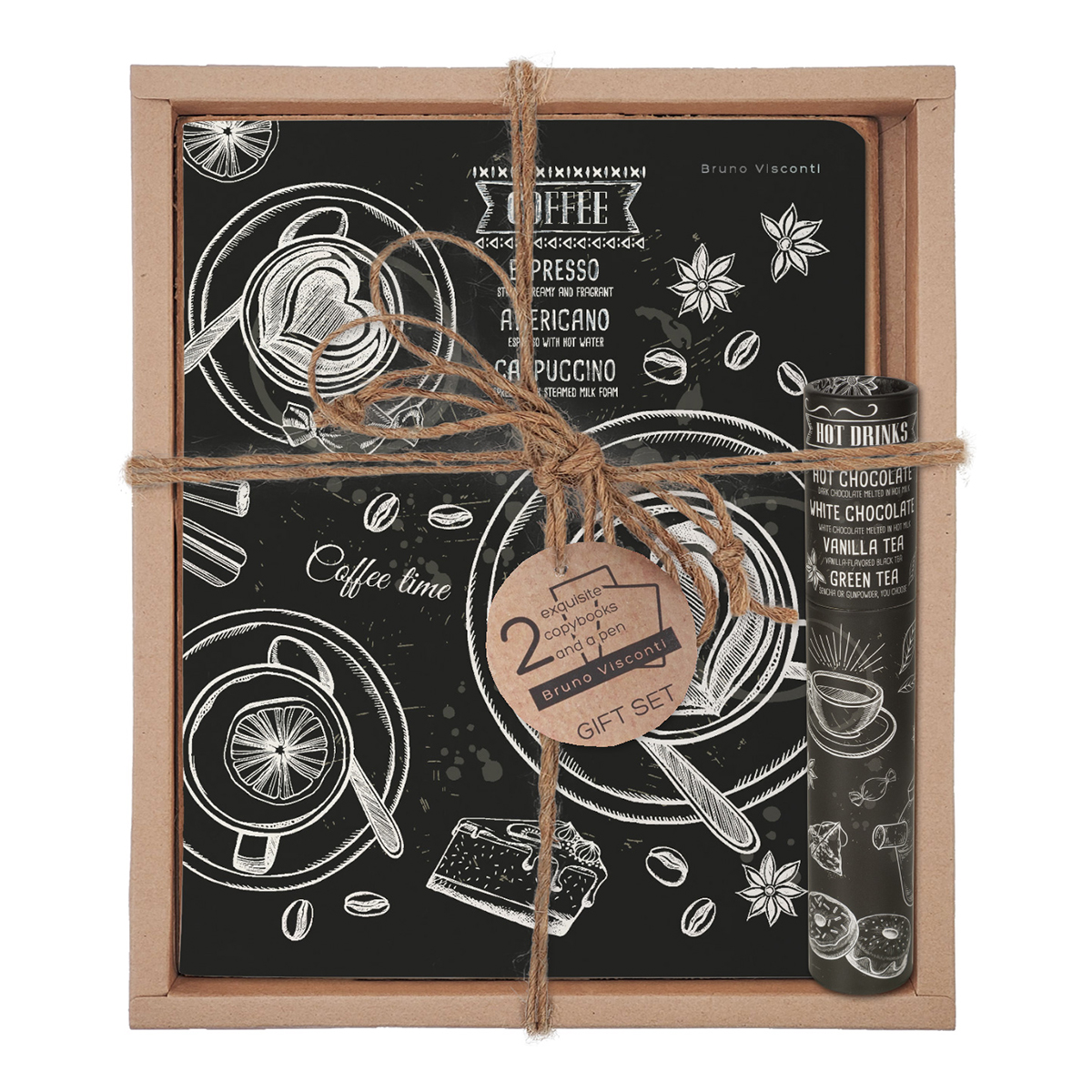 Альт Набор подарочный CAFFEE NERO: две тетради и ручка в тубе 3 пред. 7-48-1272-3/1 Time Фото 1.