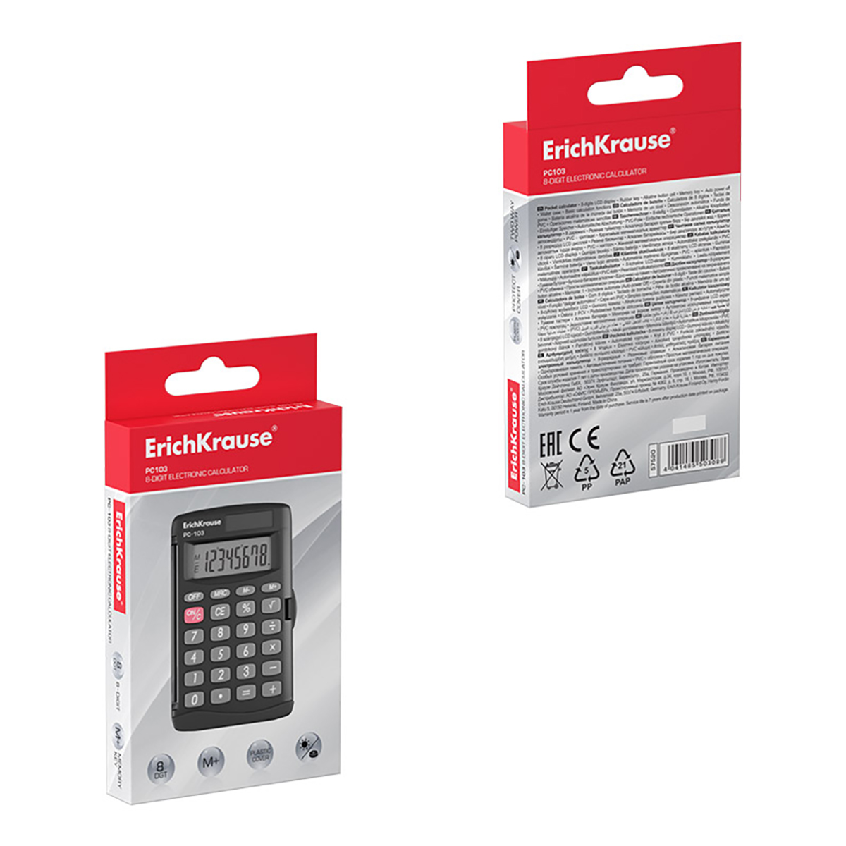 ErichKrause Калькулятор карманный PC-103 Classic 140х59х10 мм 57520 Фото 9.