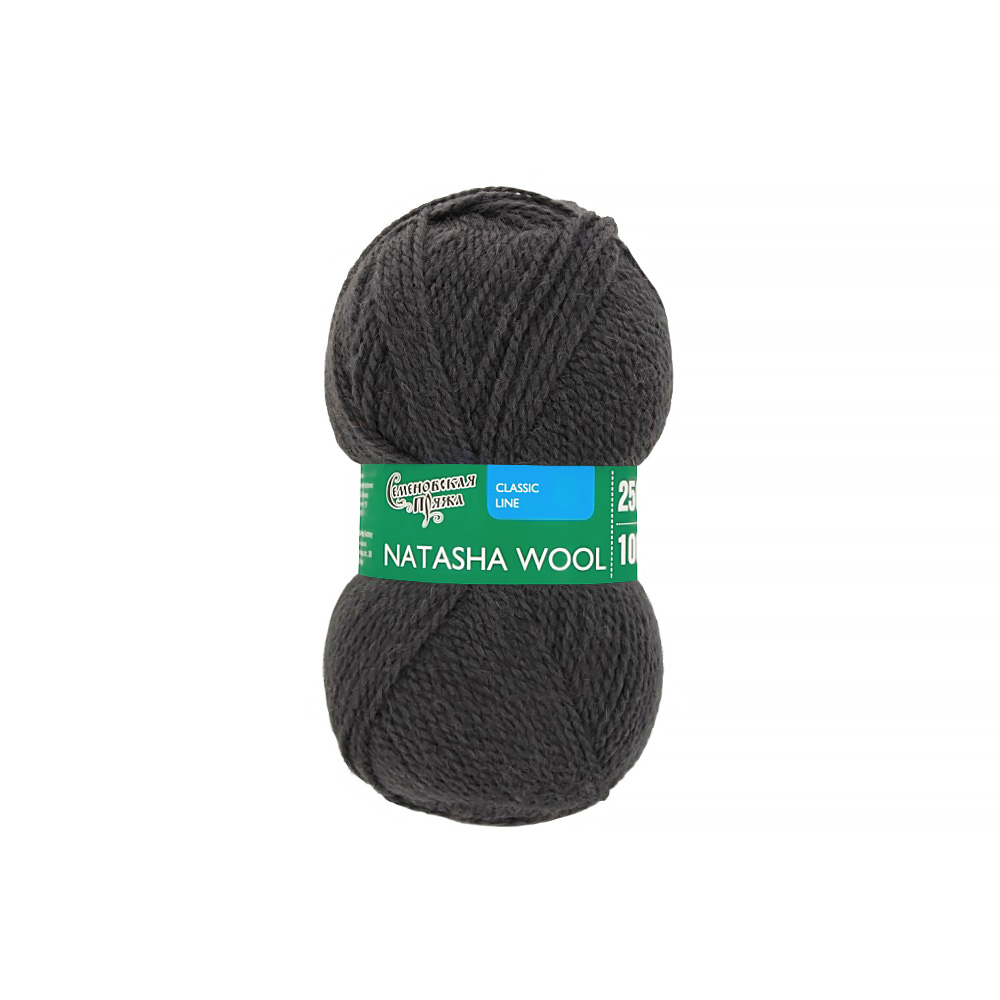 Пряжа Семеновская  МШФ _NatashaWool 95% шерсть, 5% акрил 100 г 250 м 0951 ; графит Фото 1.