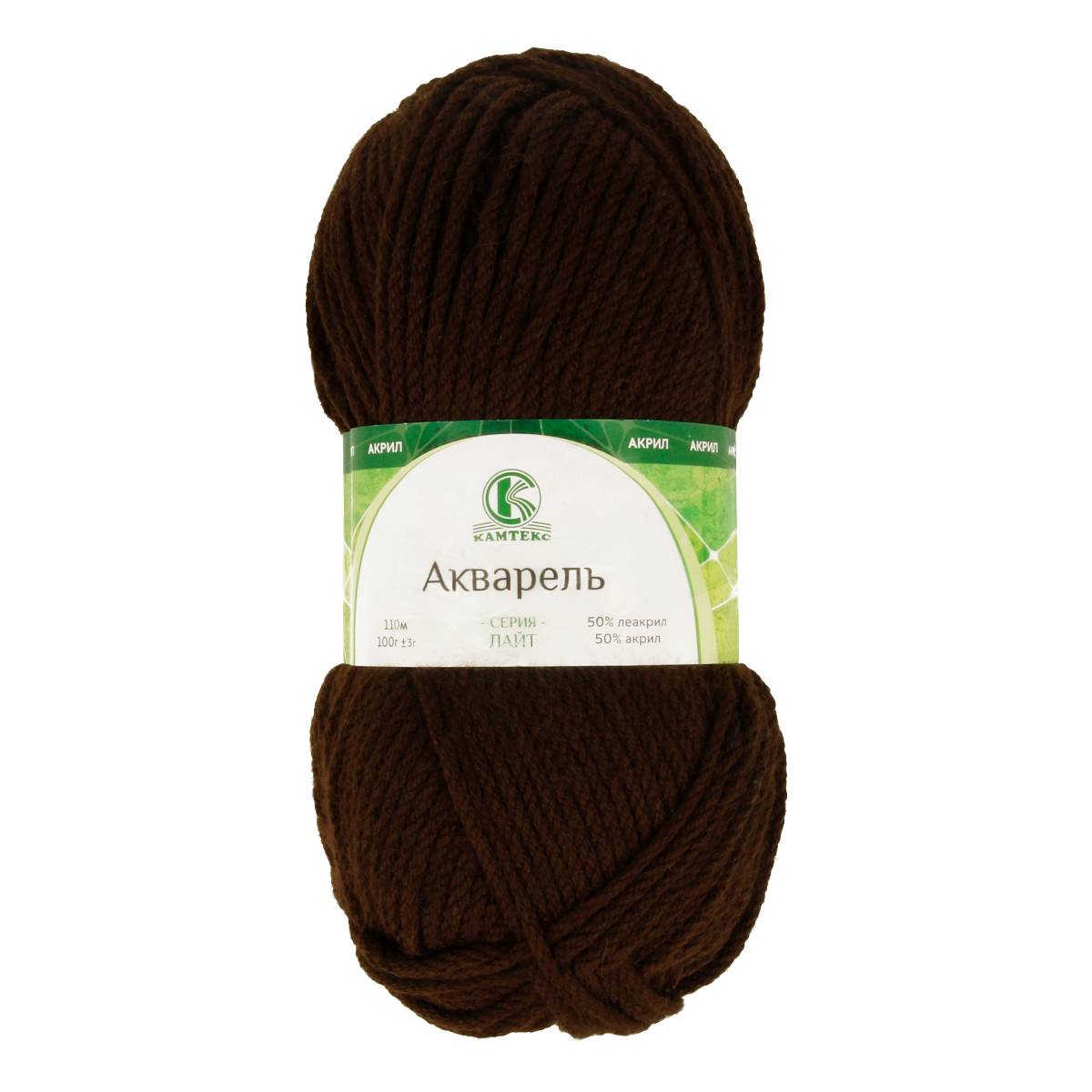 Пряжа Камтекс КТ _Акварель 50% леакрил, 50% акрил 100 г 110 м 063 шоколад Фото 1.