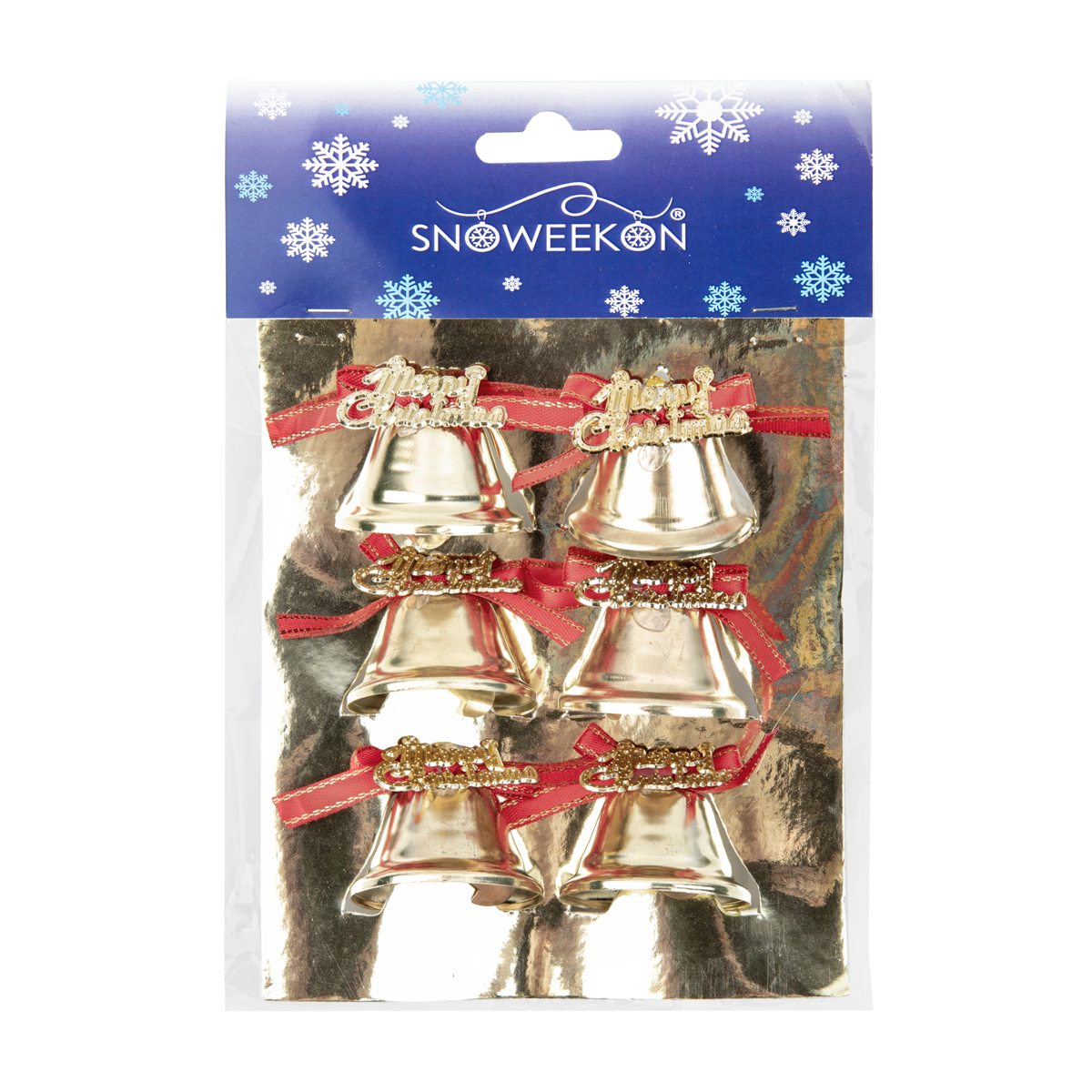 SNOWEEKON SNW-H223 Набор колокольчиков 3.5 см 6 шт. №01 под золото Фото 2.