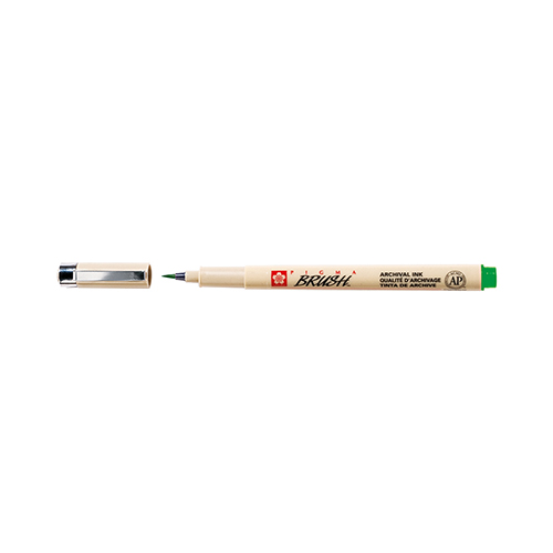 Sakura Ручка-кисточка PIGMA BRUSH 0.25 мм XSDK-BR 29 зелёный Фото 1.