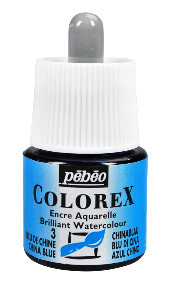 Краска акварель PEBEO акварельные чернила Colorex 45 мл 341-003 китайский синий Фото 1.