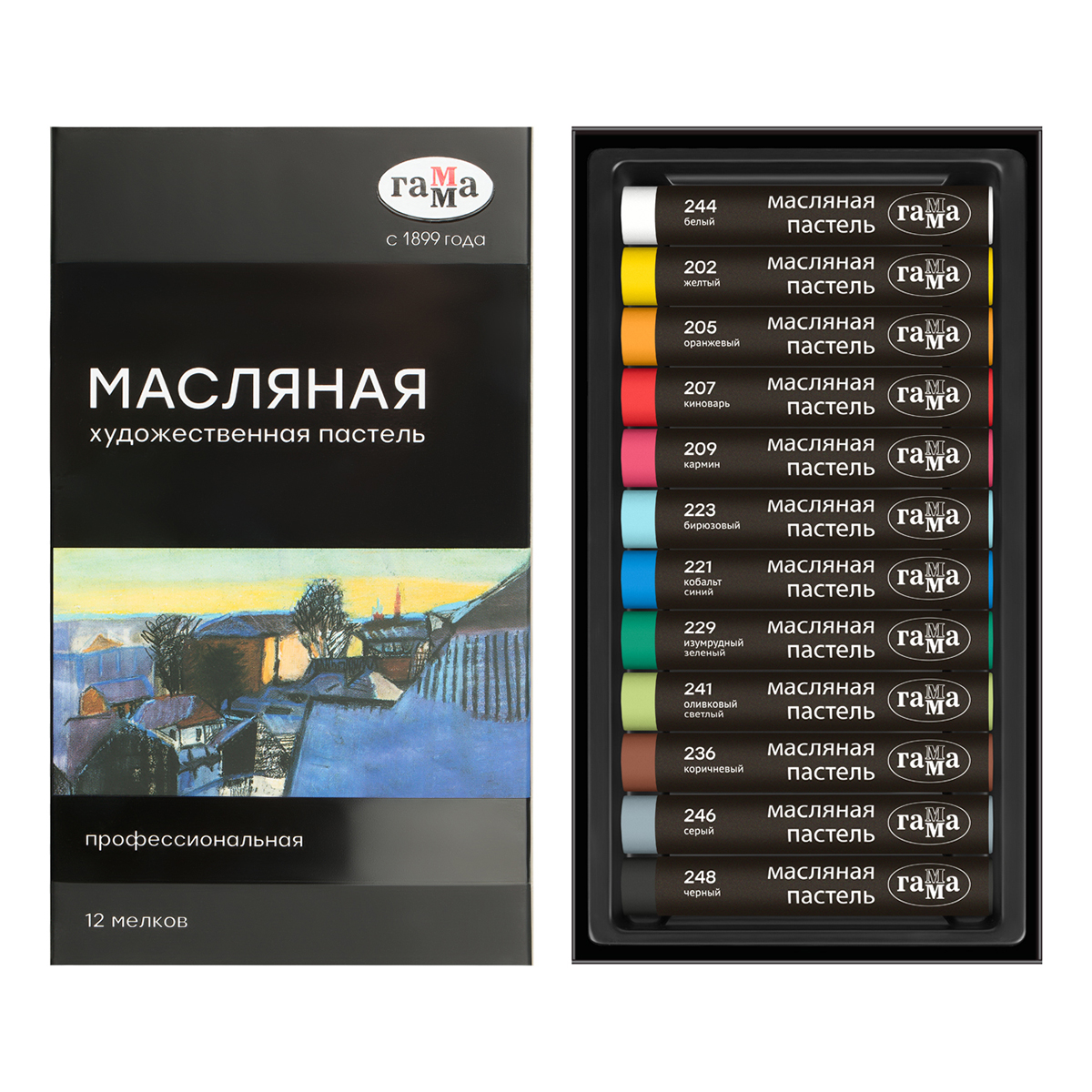 "ГАММА" Пастель масляная 12 цв. 5042312 купить за 748,00 ₽ в интернет ...