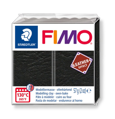 FIMO Leather-Effect полимерная глина 57 г 8010-909 черный Фото 1.