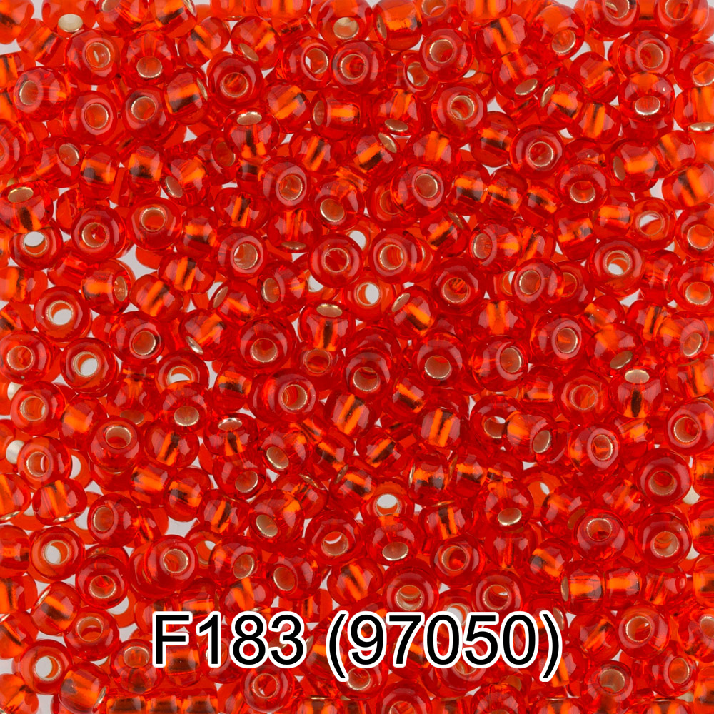 Бисер Чехия GAMMA круглый 6 10/0 2.3 мм 5 г 1-й сорт F183 оранжево-красный ( 97050 ) Фото 1.