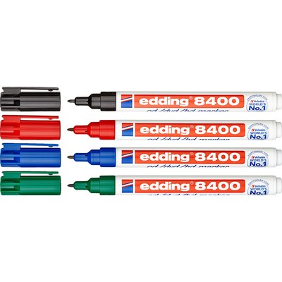 Edding E-8400 4S Набор перманентных маркеров для CD 0.5-1 мм 4 цв. перо круглое E-8400 4S Фото 1.