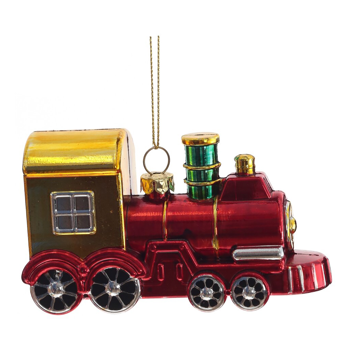 808942 Украшение новогоднее "Паровоз" 12 х 4 х 6.5 см Желтый, Зеленый ...