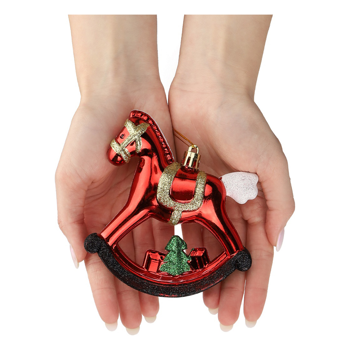 MILAND Набор ёлочных подвесок 2 шт. Красные лошадки НУ-2602 Фото 2.