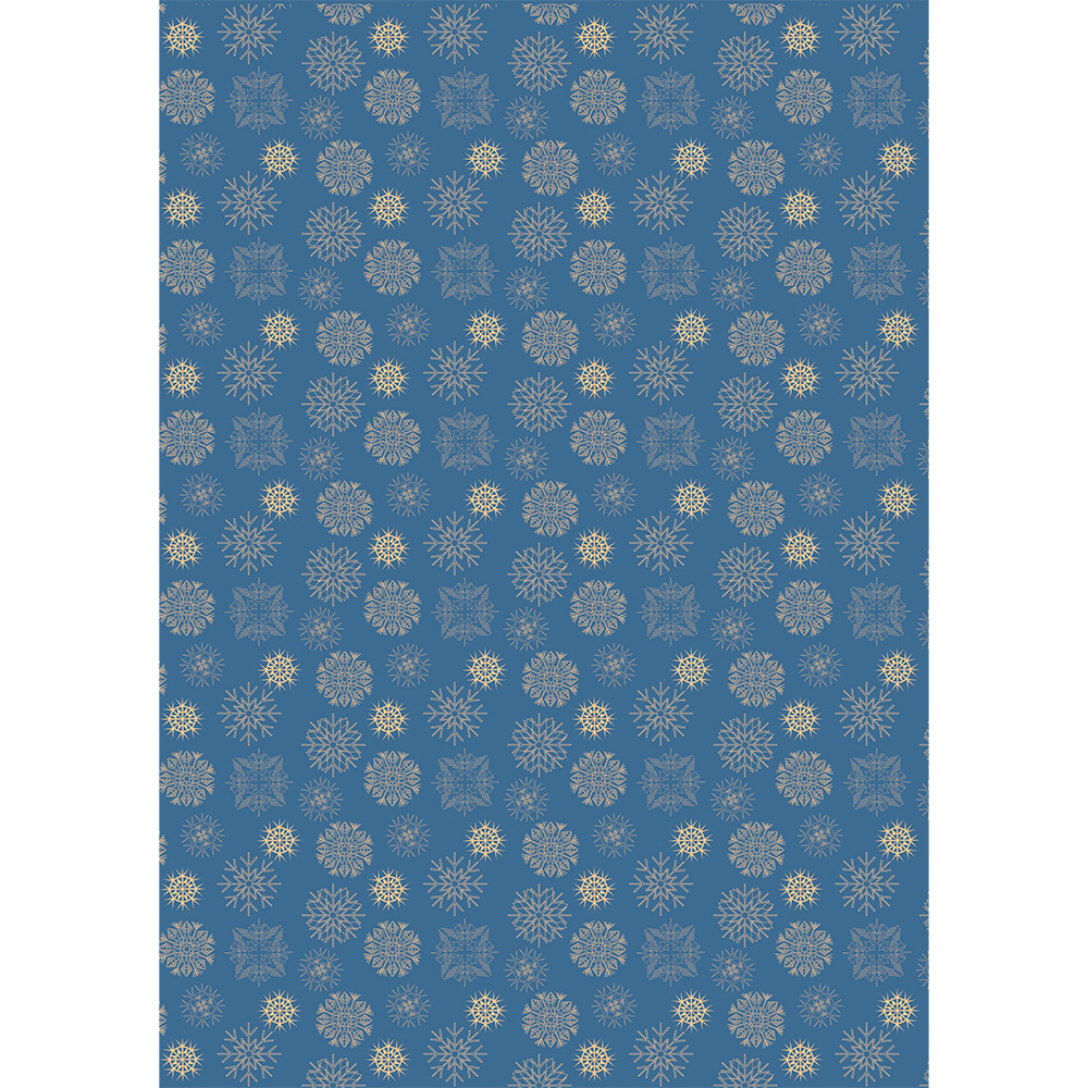 Ткань для пэчворка PEPPY НОВОГОДНИЕ ЧУДЕСА 50 x 55 см 146±5 г/кв.м 100% хлопок НЧ-10 синий под золото Фото 1.