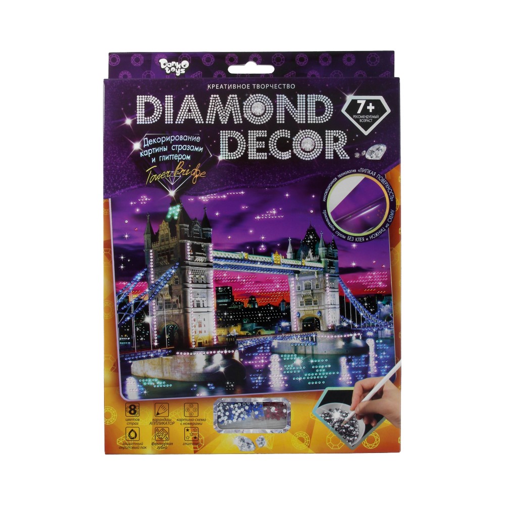 Данко Тойс Набор для создания мозаики серии «DIAMOND DECOR» планшетка без рамки DD-01-03 Фото 1.