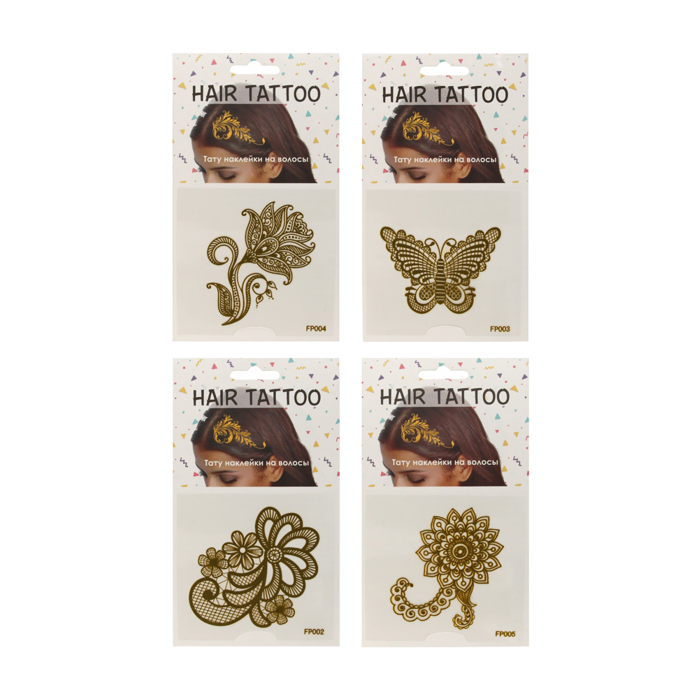 Тату наклейки детские 953041 HAIR TATTOO микс 11*19 см Фото 3.