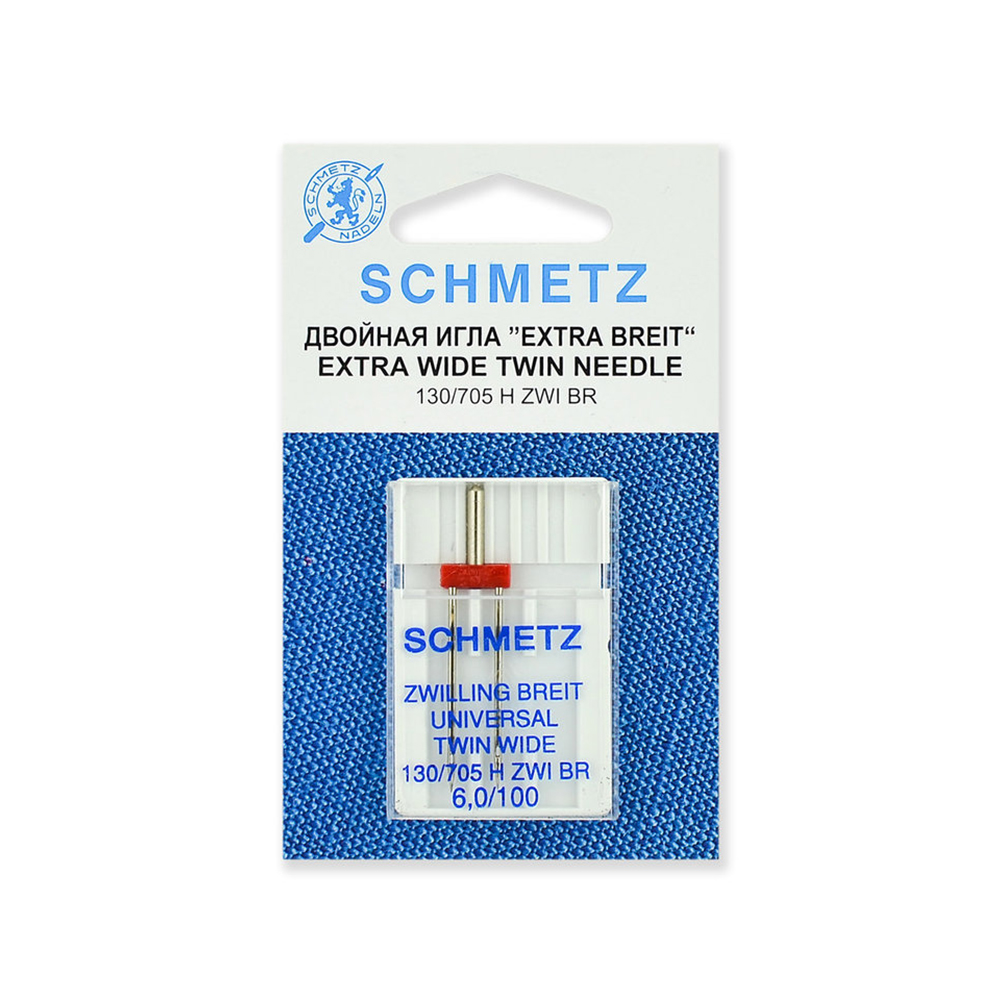 Иглы для быт. шв. машин Schmetz 130/705H ZWI BR Иглы стандартные двойные 1 шт №100/6 Фото 1.
