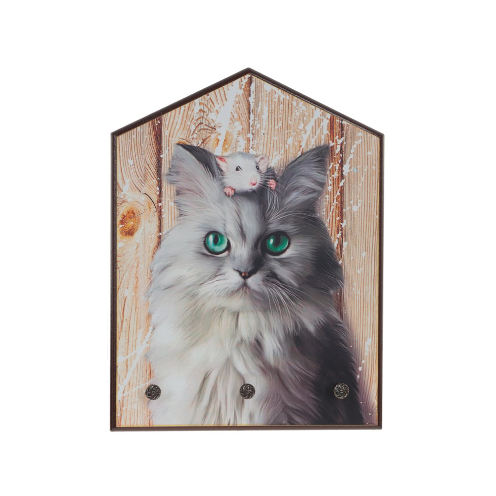 757335 Ключница 21 х 3 х 28 см Бежевый, Серый 757335 Фото 1.