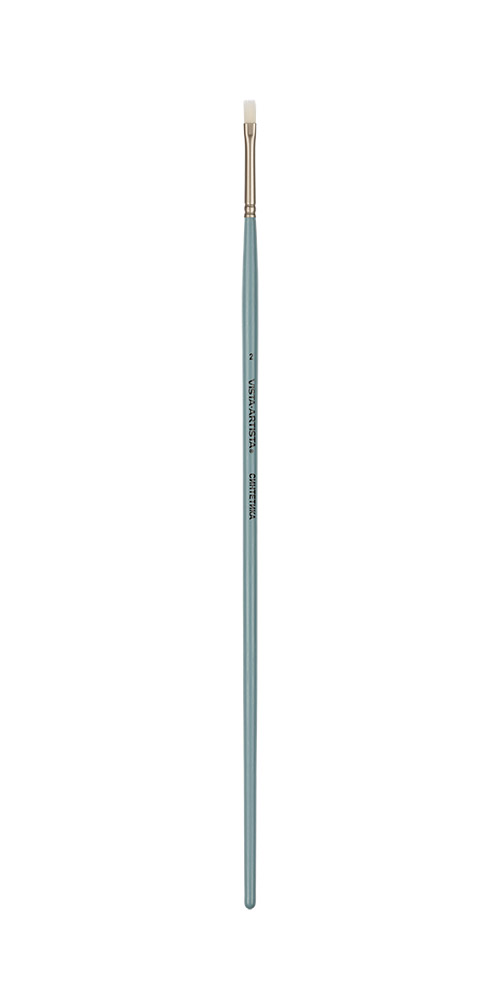 Кисть синтетика VISTA-ARTISTA 40132-02 плоская длинная ручка №02 Фото 1.