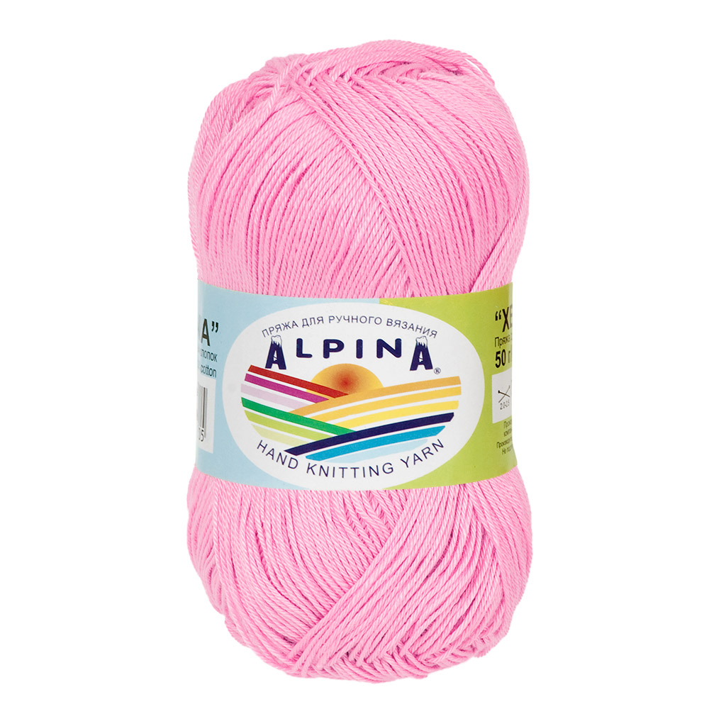 Пряжа ALPINA XENIA 100% мерсеризованный хлопок 50 г 240 м №106 розовый Фото 1.