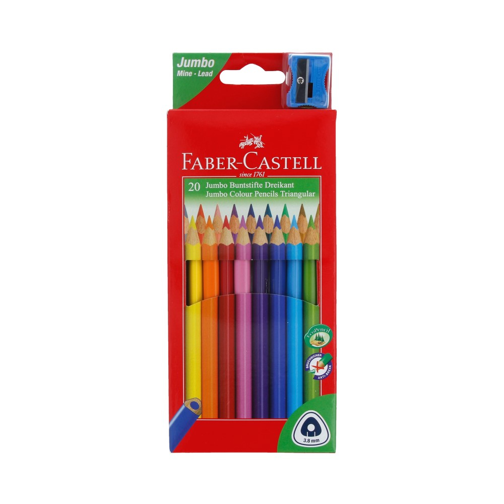 "Faber Castell" Цветные карандаши JUNIOR GRIP 20 цв. 116520 с точилкой ...