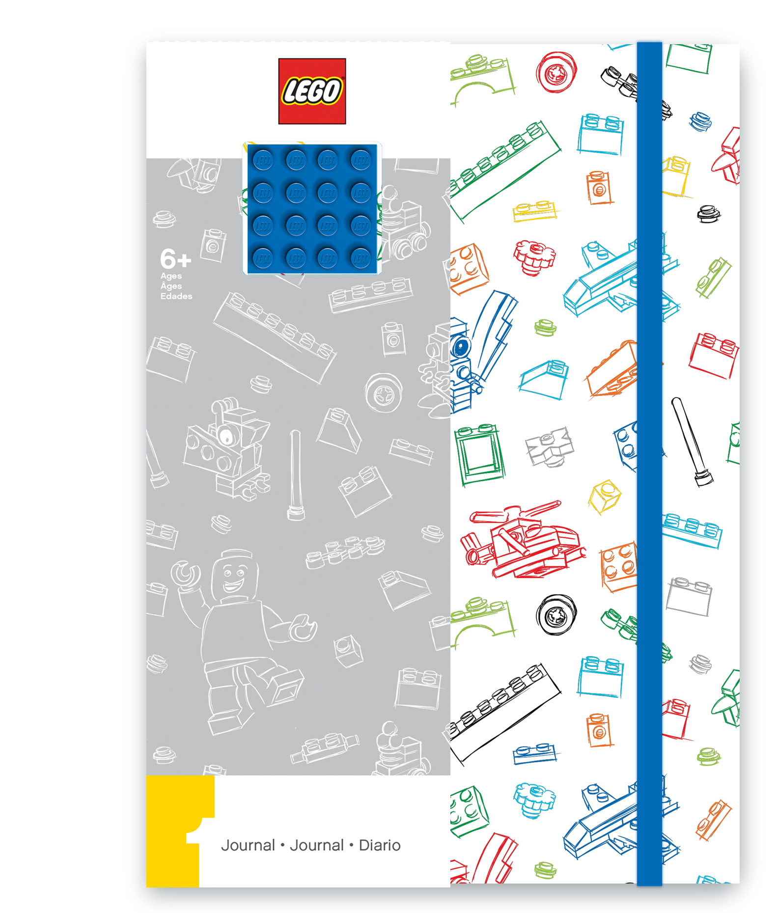 LEGO Книга для записей с резинкой линия синий, белый 51842 Фото 1.