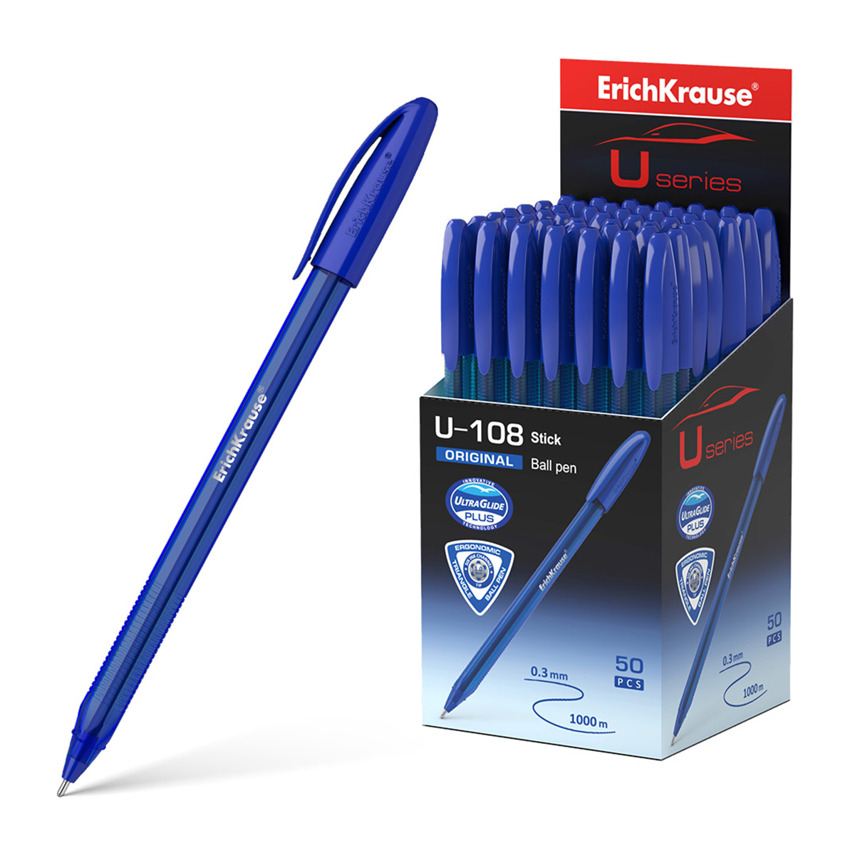 ErichKrause Ручка шариковая U-108 Original Stick 1 мм 47595 цвет чернил: синий Фото 1.