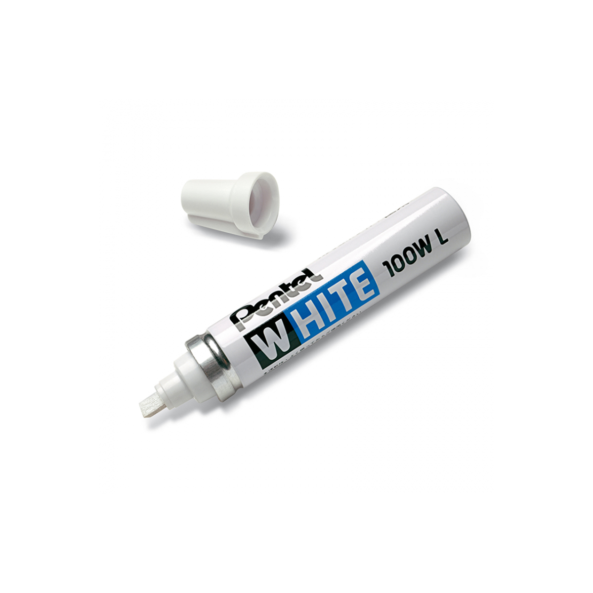 Pentel Маркер перманентный White, белый 5.5 - 6.5 мм перо скошенное X100WL промышленный белый Фото 3.