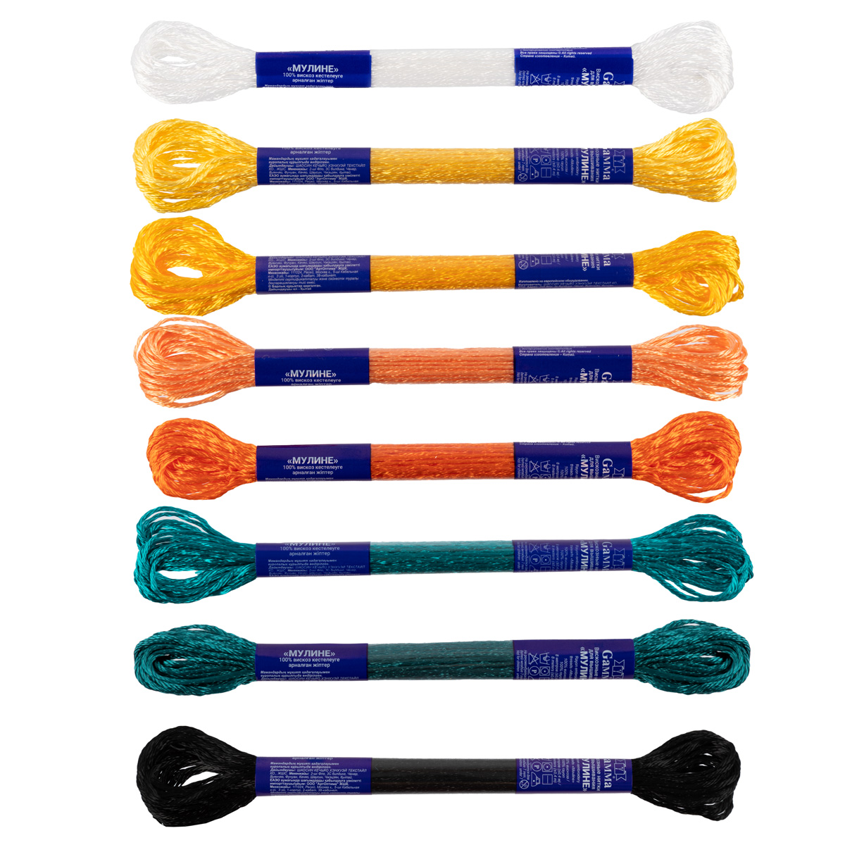 Нитки для вышивания Gamma набор мулине VM-08 100% вискоза 8 x 8 м №05 Расписная шкатулка Фото 2.