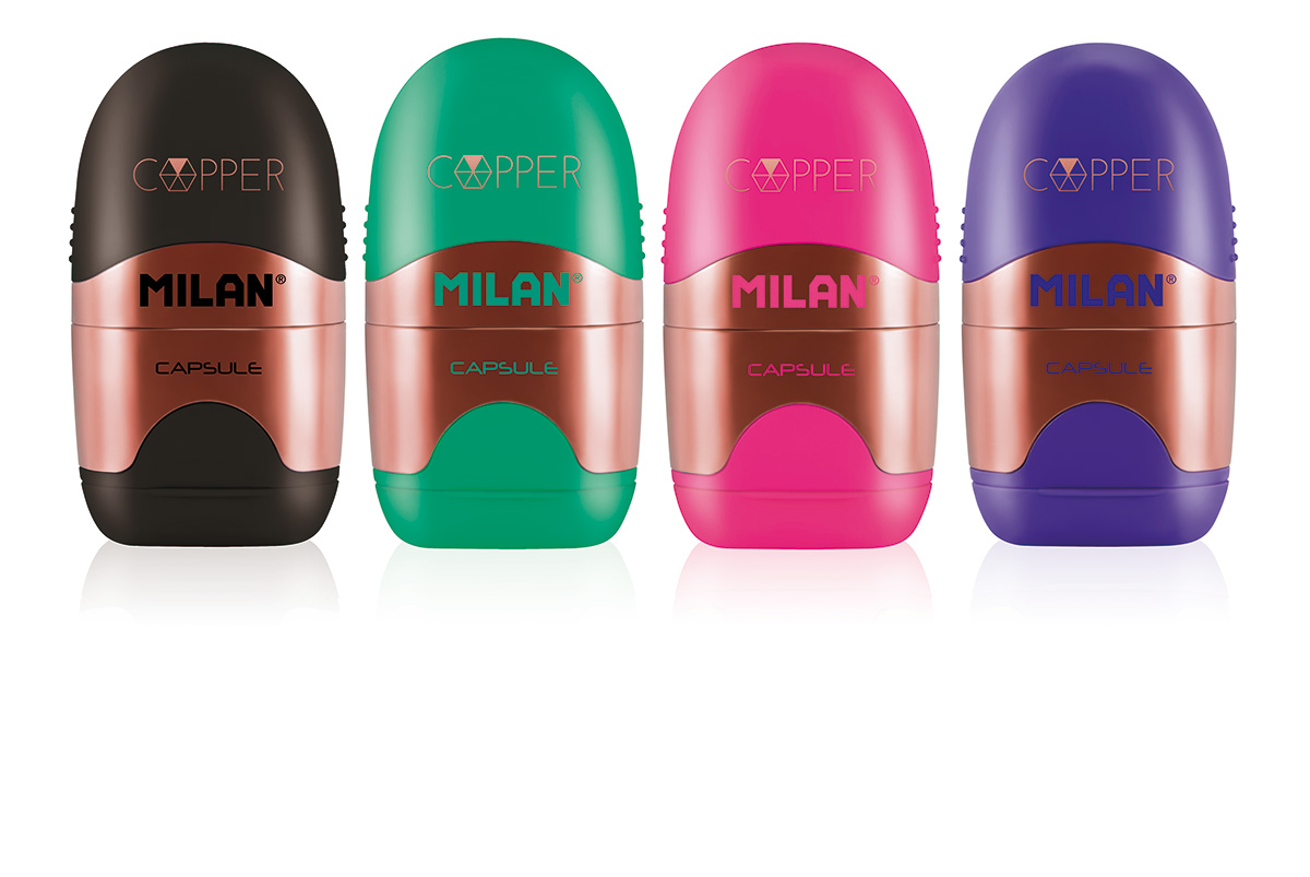 Milan Ластик-точилка Capsule Cooper 1 отверстие 4717112 ассорти Фото 3.