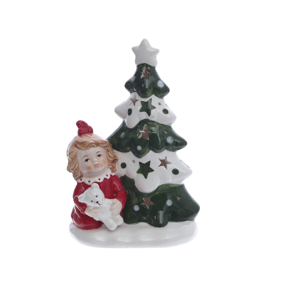 Фигурка декоративная Елка с подсветкой 10.8 х 7.3 х 16.5 см Красный 741263 Фото 1.