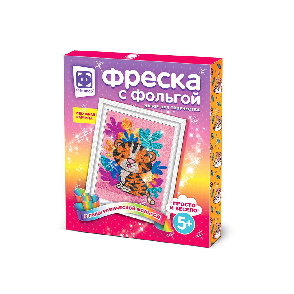 Фантазер Фреска из фольги, блёсток и песка Нежный зверь 407312 Фото 1.
