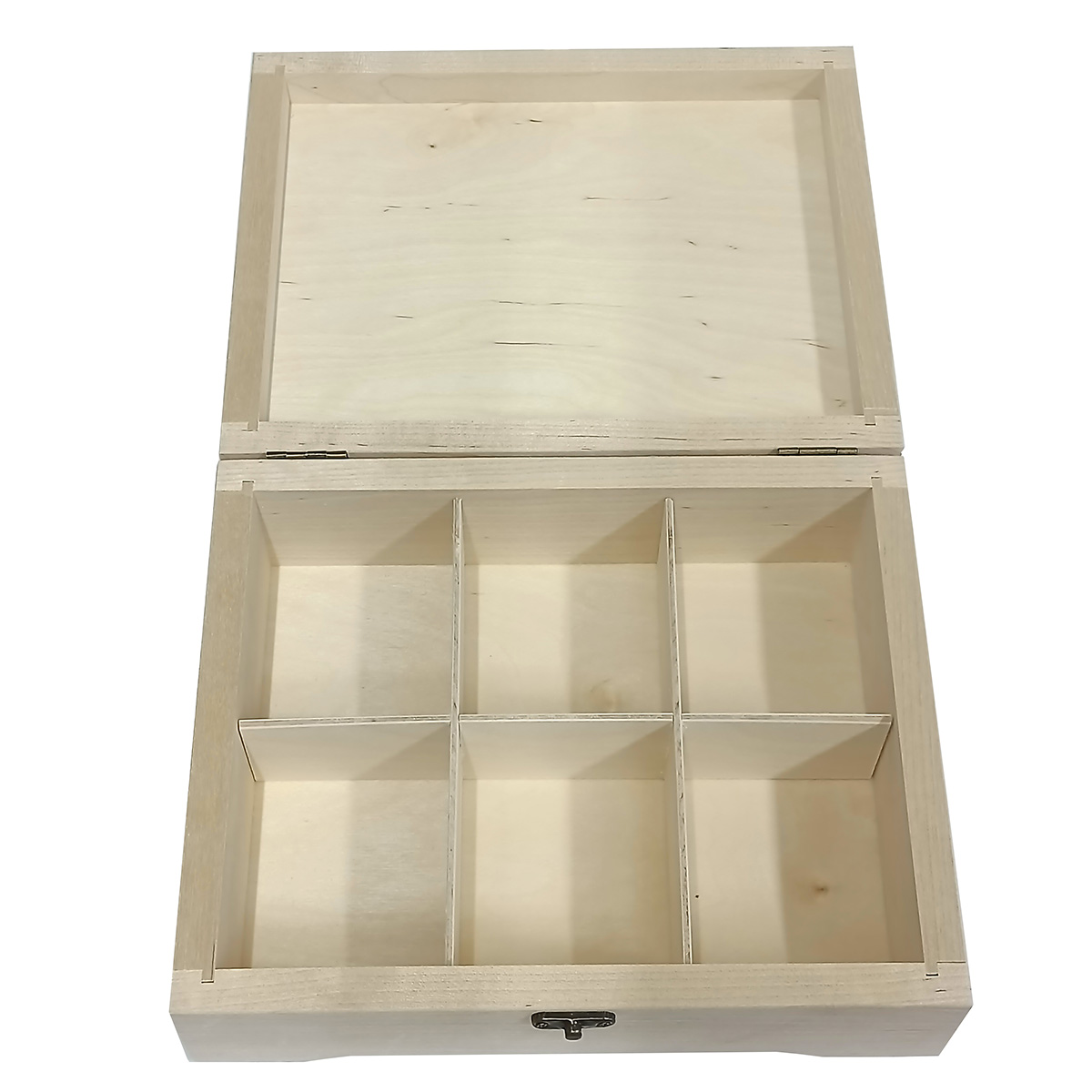 Заготовка для декорирования Ладья Шкатулка 6 ячеек дерево 26 х 21 х 8.6 см ШК26218Я6 Фото 2.