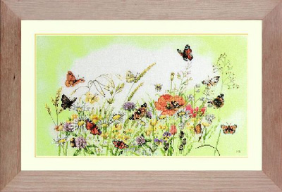 Набор для вышивания LANARTE №036 PN-0007967 (34359) Полевые цветы с бабочками 56х32 см 56 x 32 см Фото 1.
