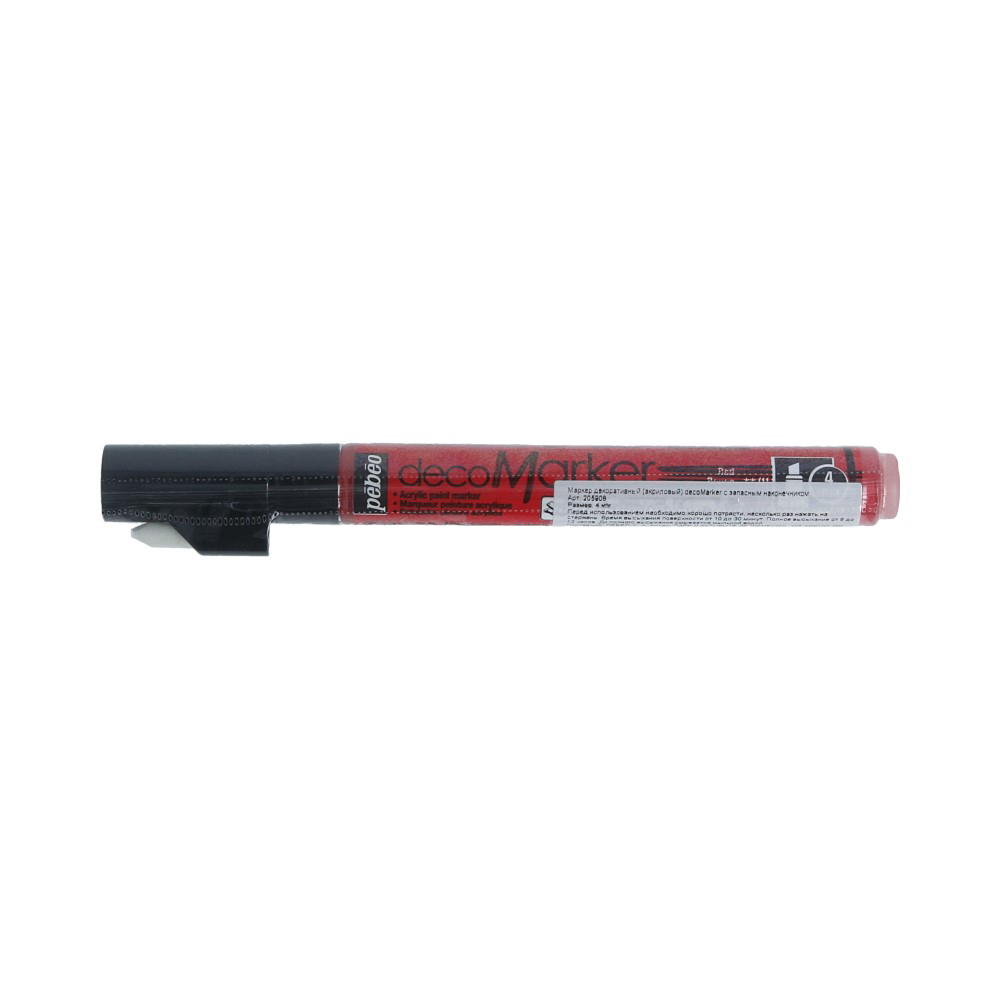PEBEO Маркер акриловый Acrylic Marker №2 4 мм скошенное 201608 (205908) красный Фото 1.